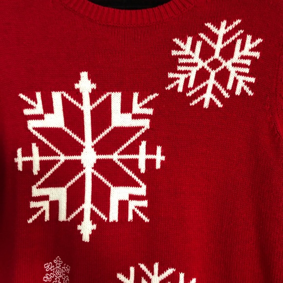 NWT Talbots Red Snowflake Sweater - Picture 6 of 9